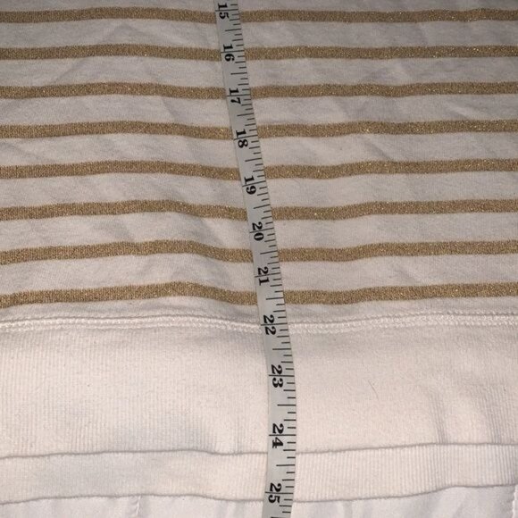 Style & Co Womens Striped Sweatshirt L White & Gold - Picture 8 of 8